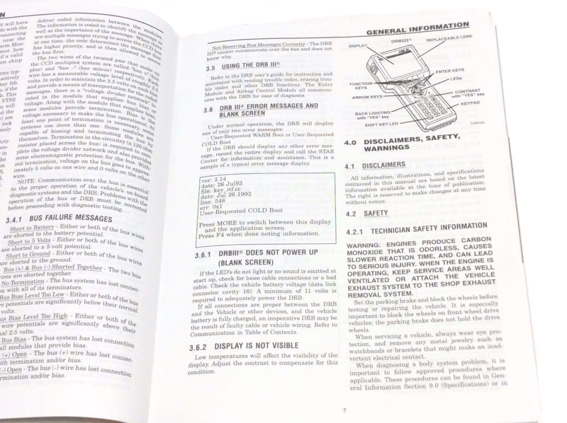 New 2000 Dodge Viper Factory Body Diagnostic Procedures Manual 8169999069