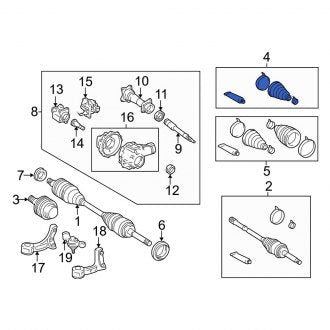 New OEM Genuine Toyota Front Left Outer CV Joint Boot Kit - Part # 044380C020