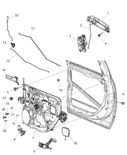 New 2014-2018 Fits Chrysler 1500 Handle-Exterior Door - Part # 1GH19KBUAD