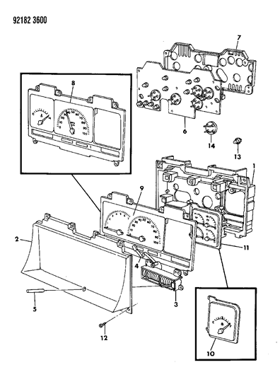 Speedometer, W/Tachometer