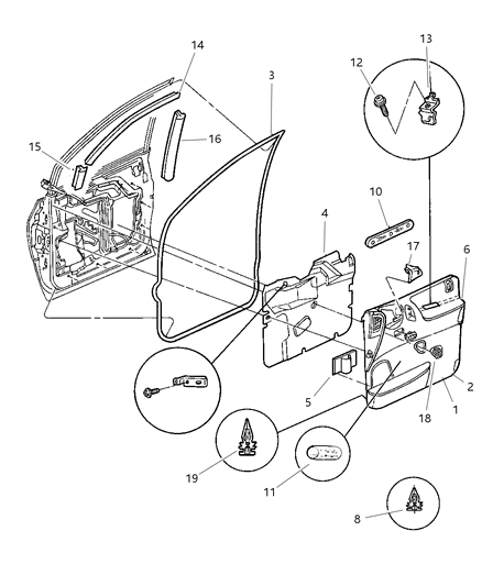 New 1996-2000 Fits Chrysler Grand Caravan, Town & Country Door Armrest - Part # GH75SC3