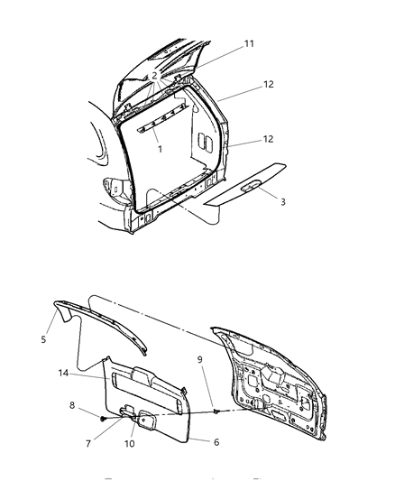 New 2001-2003 Fits Chrysler Grand Caravan, Town & Country Handle-Liftgate - Part # RS75WL5AB