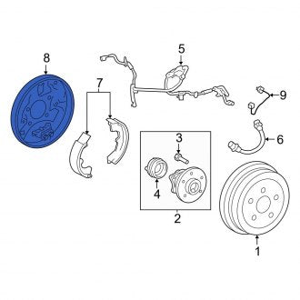 New OEM Genuine Toyota Rear Left Brake Backing Plate - Part # 4704420140