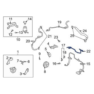 New OEM Genuine Toyota Front Power Steering Line - Part # 4442048030