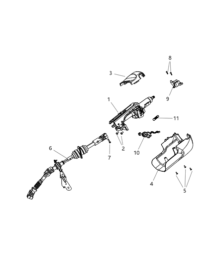New 2008-2010 Fits Chrysler Grand Cherokee Shroud-Steering Column - Part # 1JE43BD1AA