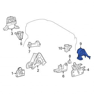 New OEM Genuine Toyota Lower Rear Automatic Transmission Mount - Part # 123710V030