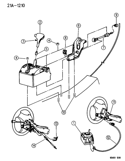 Cable, W/Inner Cassette Switch, Ignition Interlock, 1993-95