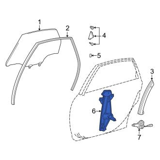 New OEM Genuine Toyota Rear Right Window Regulator - Part # 69803AC010