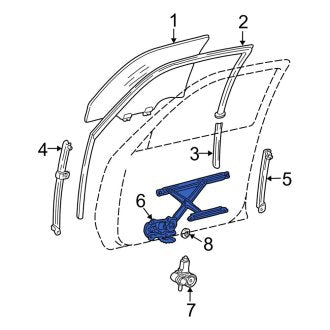 New OEM Genuine Toyota Front Right Window Regulator - Part # 6980133050