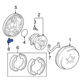 New OEM Genuine Toyota Rear Left Drum Brake Wheel Cylinder - Part # 4757006051
