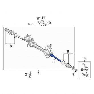 New OEM Genuine Toyota Left Outer Steering Tie Rod End - Part # 4547009230