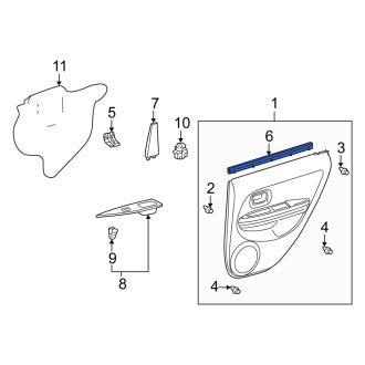 New OEM Genuine Scion, Rear Left Door Window Belt Weatherstrip - Part # 6817452080