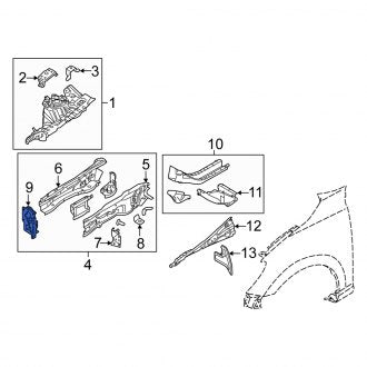 New OEM Front Left Frame Rail End Fits, 2016 Scion IA - Part # 57129WB001