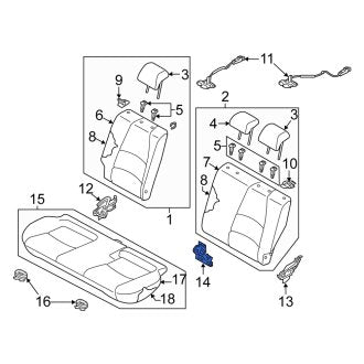 New OEM Genuine Scion, Rear Center Seat Hinge - Part # 71324WB001