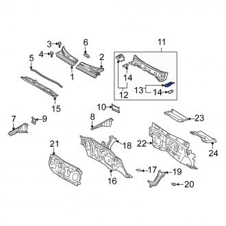 New OEM Left Cowl Panel Reinforcement Fits, 2004-2006 Scion XB - Part # 5570652030