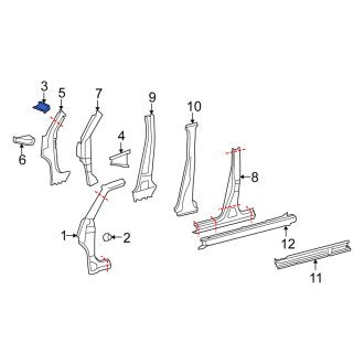 New OEM Genuine Scion, Left Upper Body A-Pillar Reinforcement - Part # 6117612250