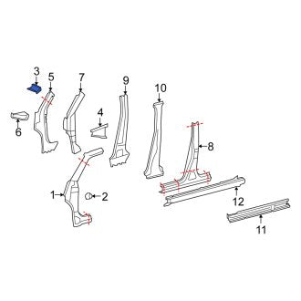 New OEM Genuine Scion, Right Upper Body A-Pillar Reinforcement - Part # 6117512250