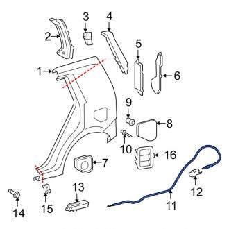 New OEM Genuine Scion, Rear Fuel Filler Door Release Cable - Part # 7703512580