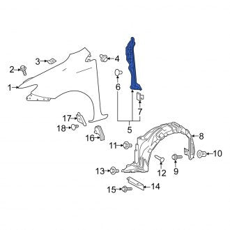 New OEM Front Left Fender Insulator Fits, 2016 Scion IM - Part # 5382812130