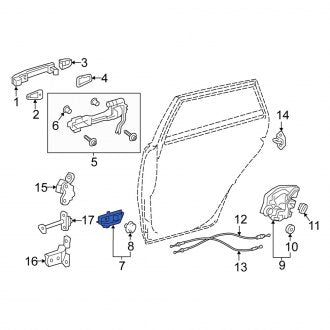 New OEM Rear Right Inner Interior Door Handle Fits, 2016 Scion IM - Part # 6920512240C0