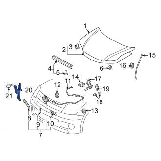 New OEM Front Hood Latch Support Fits, 2005-2010 Scion TC - Part # 5320821020