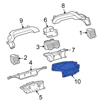 New OEM Center Instrument Panel Air Duct Fits, 2005-2010 Scion TC - Part # 8720121010
