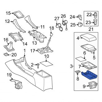 New OEM Inner Console Lid Fits, 2005-2010 Scion TC - Part # 5895212060B6