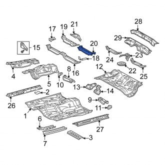 New OEM Left Floor Pan Crossmember Fits, 2005-2010 Scion TC - Part # 5743612010