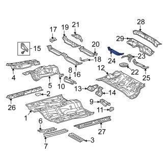 New OEM Right Floor Pan Crossmember Fits, 2005-2010 Scion TC - Part # 5743512010