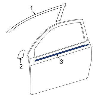 New OEM Front Left Door Belt Molding Fits, 2005-2010 Scion TC - Part # 7571221030