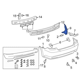 New OEM Rear Left Bumper Seal Fits, 2005-2010 Scion TC - Part # 5259221040