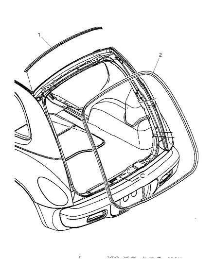 New 2002-2010 Fits Chrysler PT Cruiser Weatherstrip-Liftgate Opening - Part # 4724763AF