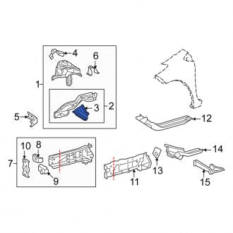 New OEM Genuine Scion, Right Fender Apron Bracket - Part # 5516852130