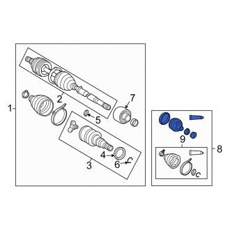 New OEM Genuine Scion, Front Right Inner CV Joint Boot Kit - Part # 0443812A01