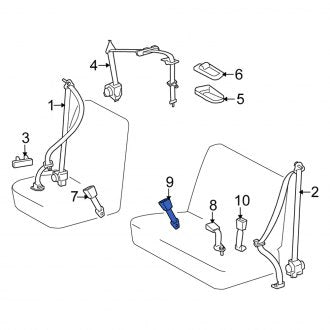 New OEM Genuine Scion, Rear Right Outer Seat Belt Receptacle - Part # 7333052070B0