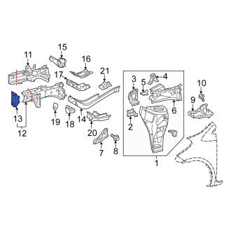 New OEM Genuine Scion, Left Bumper Impact Bar Bracket - Part # 5712974010