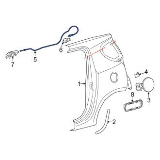 New OEM Genuine Scion, Rear Fuel Filler Door Release Cable - Part # 7703574010