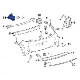 New OEM Rear Left Bumper Impact Bar Bracket Fits, 2012-2015 Scion IQ - Part # 5201674010