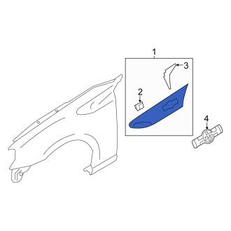 New OEM Left Fender Molding Fits, 2013-2016 Scion FR-S - Part # SU00303120