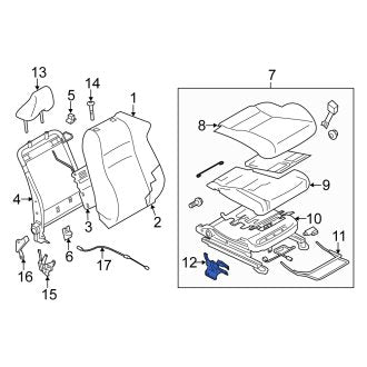 New OEM Left Outer Seat Track Cover Fits, 2013-2016 Scion FR-S - Part # SU00304378