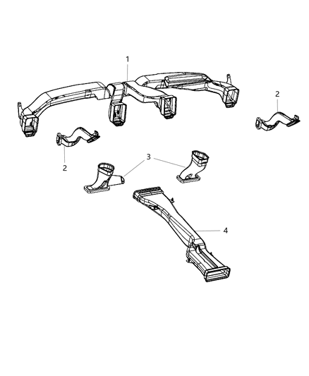 New 2011-2013 Fits Chrysler Grand Cherokee Duct-Center Distribution - Part # 68084830AA