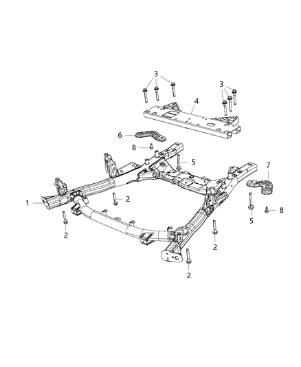 New 2017 Fits Chrysler Pacifica Cross-Front Suspension - Part # 68223606AB
