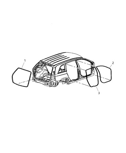 New 2004-2008 Fits Chrysler Pacifica Weatherstrip-Front Door Body Mounted - Part # WT93XXXAC