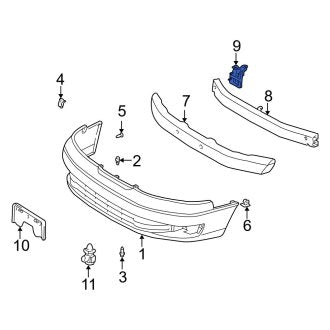 New OEM Front Right Bumper Cover Reinforcement Beam Bracket Fits, 1999-2001 Lexus ES - Part # 5201133040