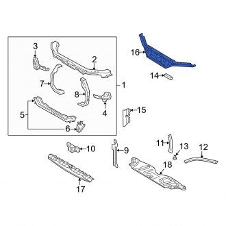 New OEM Radiator Support Air Deflector Fits, 1997-2001 Lexus ES - Part # 5329433021