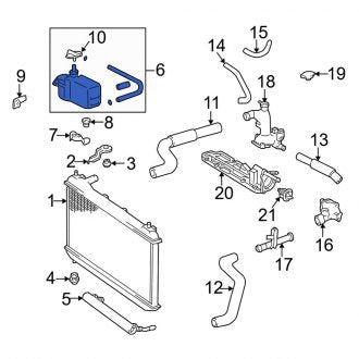 New OEM Engine Coolant Reservoir Fits, 1997-2001 Lexus ES - Part # 1647020040