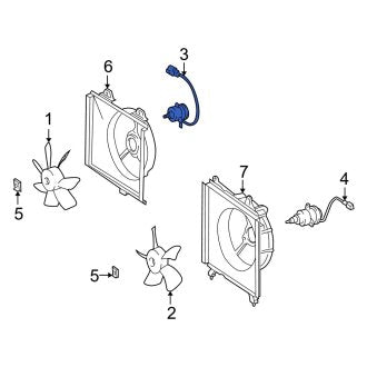 New OEM Right Engine Cooling Fan Motor Fits, 1997-1998 Lexus ES - Part # 163630A040