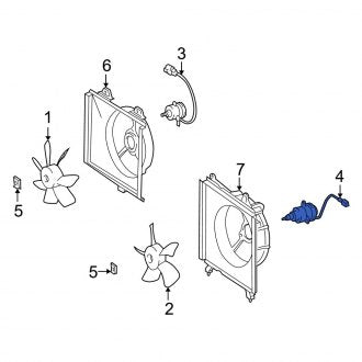 New OEM Left Engine Cooling Fan Motor Fits, 1997-1998 Lexus ES - Part # 163630A030