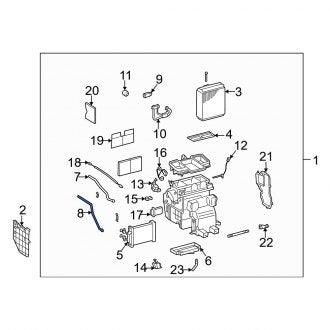 New OEM HVAC Heater Hose Fits, 1997-1999 Lexus ES - Part # 8715633020