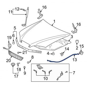 New OEM Front Hood Release Cable Fits, 1998-2001 Lexus ES - Part # 5363033130